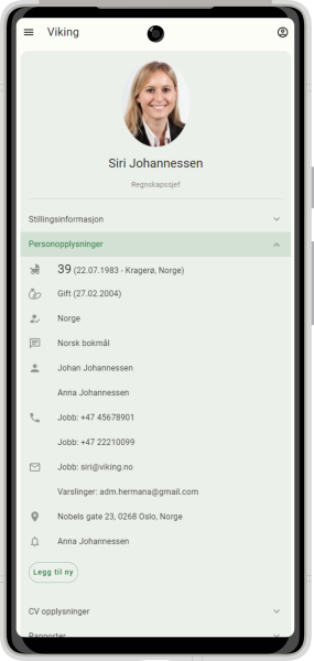 Medarbeider-opplysninger